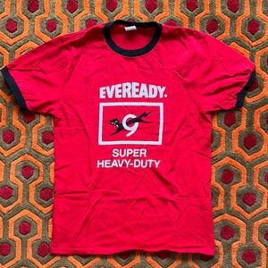MAKE OFFER! Eveready Super Heavy-Duty Red Graphic Tee - Short Sleeve t-shirt Med